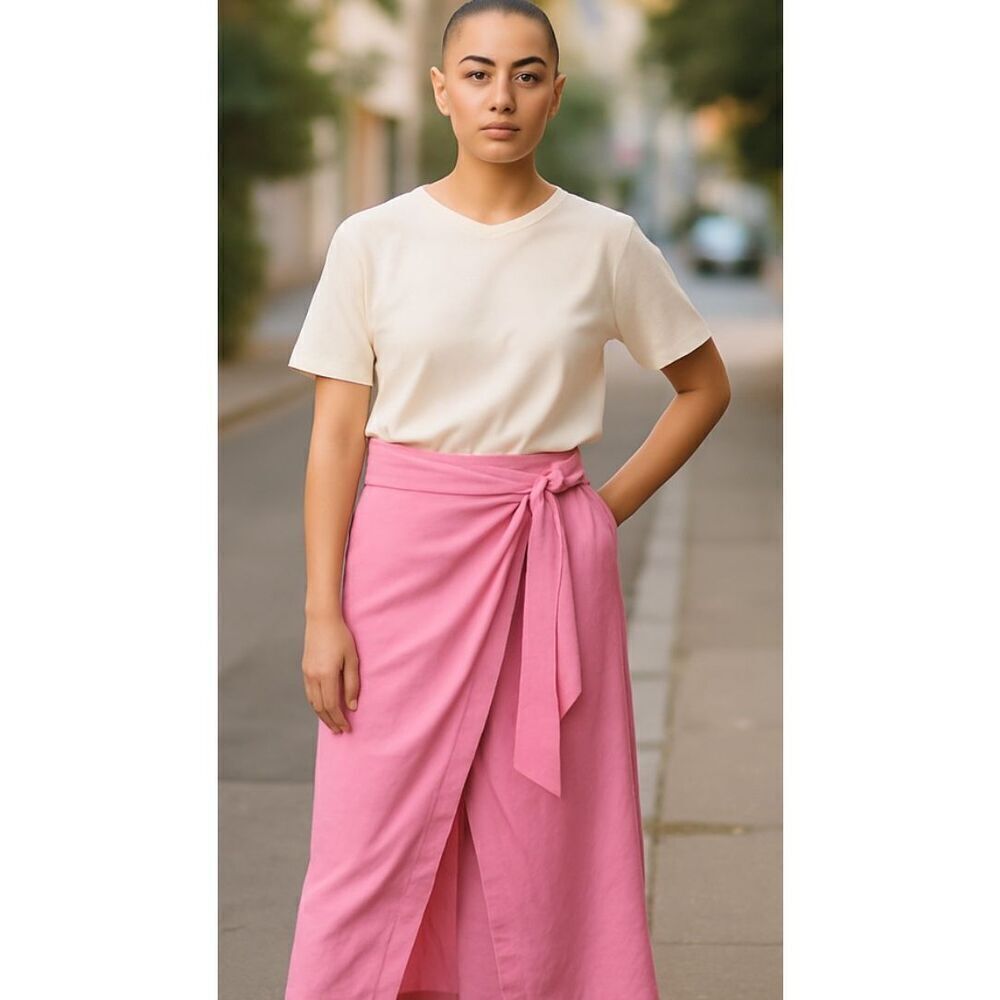 Dries Van Noten Draped Maxi Skirt In Pink NWT Size 36/2